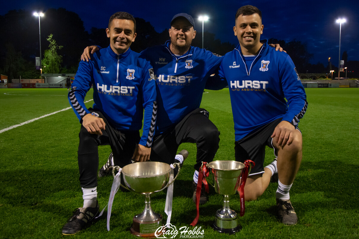 Trophy Celebration-5_Sam Conway_Marc Watts_Chaz Lodge_AFC Totton Sunday vs Empire FC_SDFA Sunday Senior Cup Final_Tue10May22.jpg