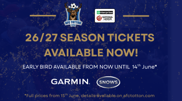 SEASON TICKETS 26/27 AVAILABLE NOW!